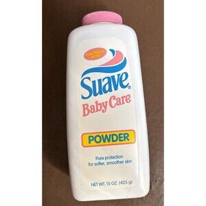 Vintage Suave Baby Care Talc Fragrance 15 oz 1990's Movie Prop Retro Ad